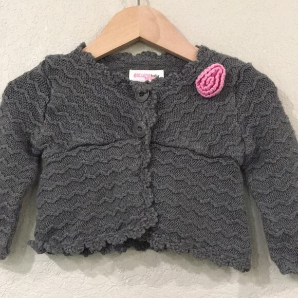OshKosh Baby‎ Girl Sz 6M Knit Button Cardigan Sweater 100% Cotton - Picture 1 of 6